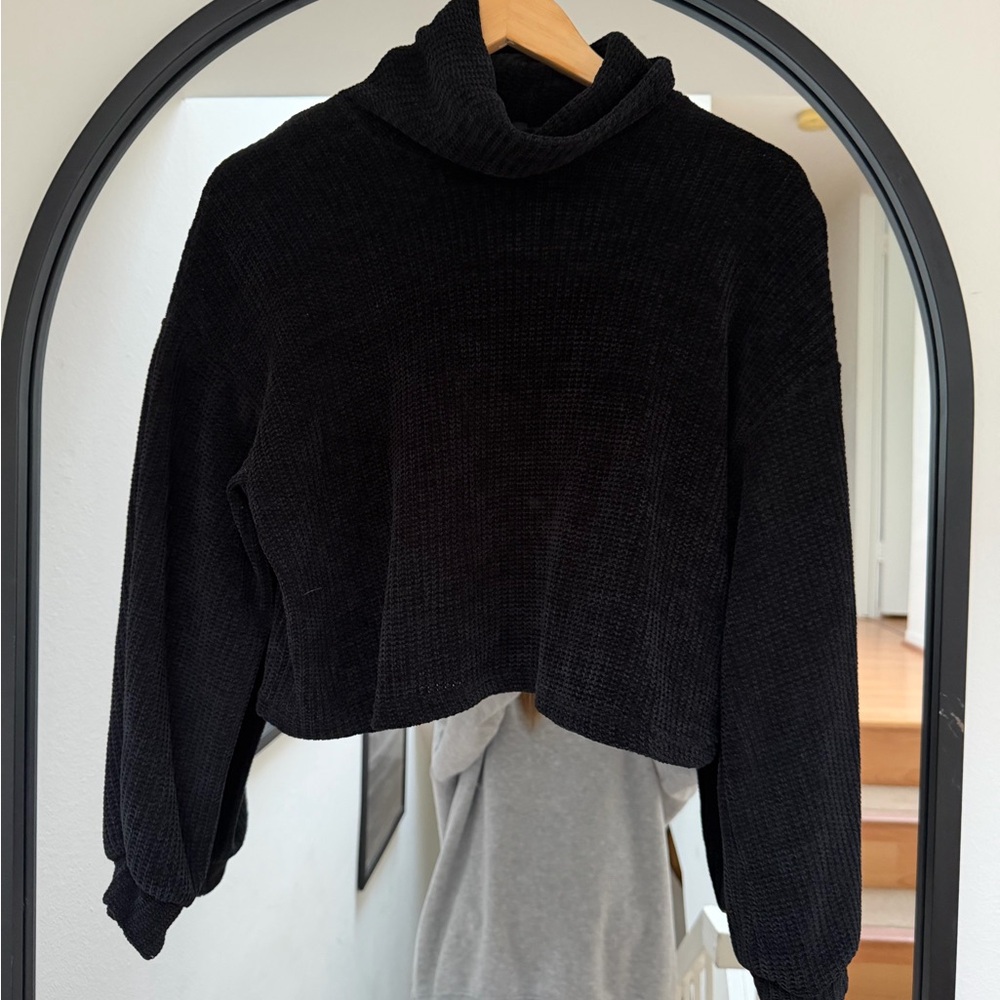 Bershka Charcoal Cowl Neck Sweater